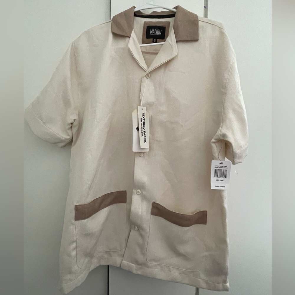 Malibu Cream and Tan Men's shirt